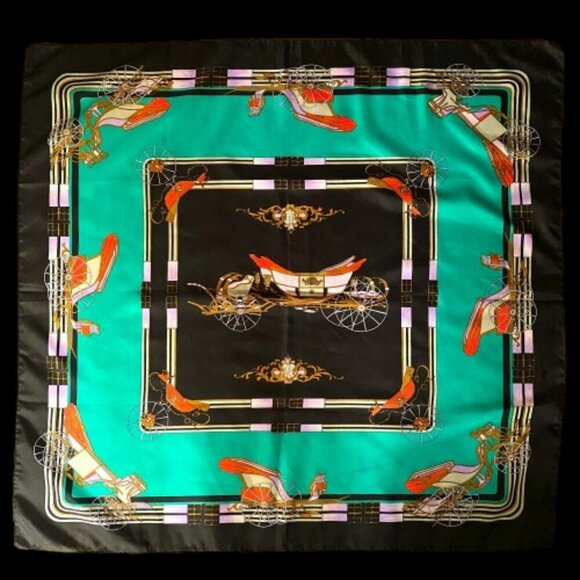 Vintage large 80s 32" x 35" fun print scarf wrap - Picture 13 of 13